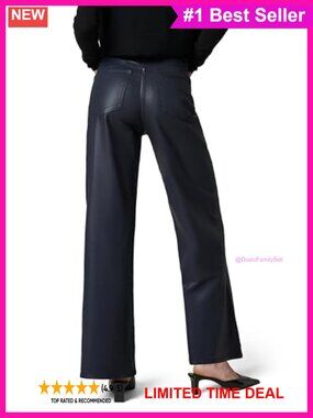 Petite The Mia High Rise Wide Leg Coated Stretch Sateen Jeans